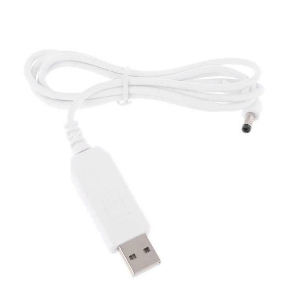 USB DC 5V to DC 12V Barrel Jack Voltage Step Up Converter Cable Adapter White
