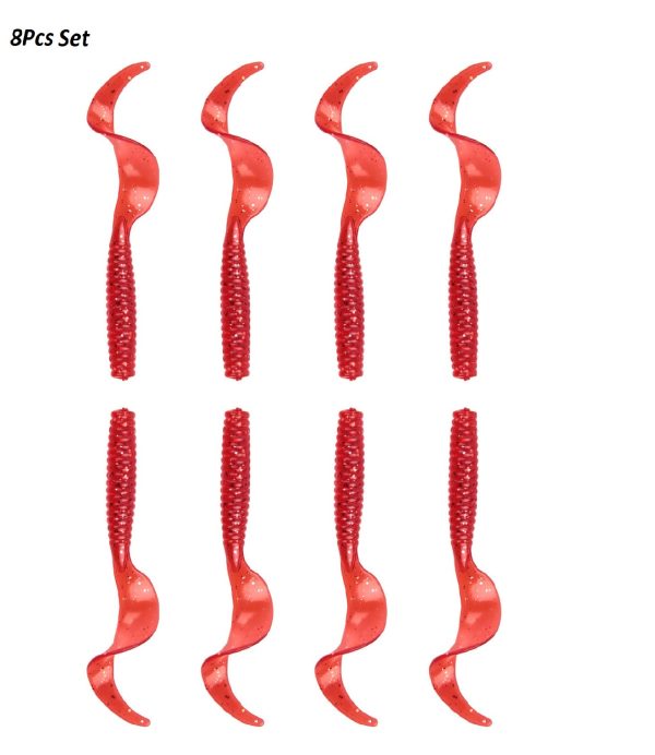 8pcs Curly Fishing Lures Fish Baits