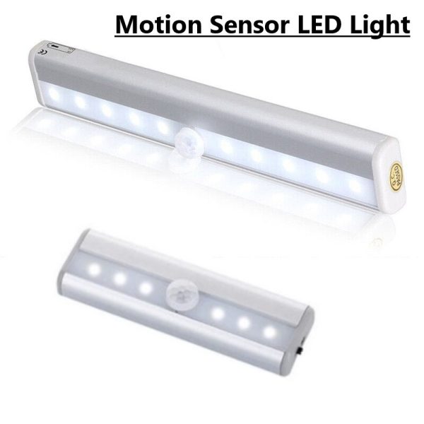 Wireless LED Closet Light PIR Motion Sensor Strip Cabinet Stairs Night Lamp